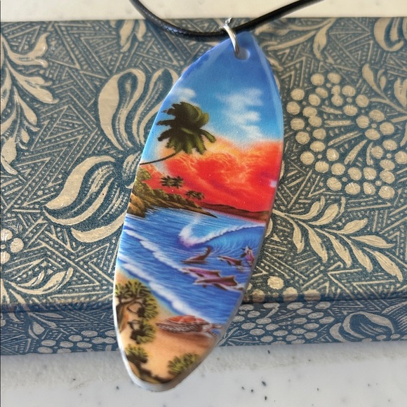 Hometown Jewelry Jewelry - Tropical Sunset Surfboard Necklace